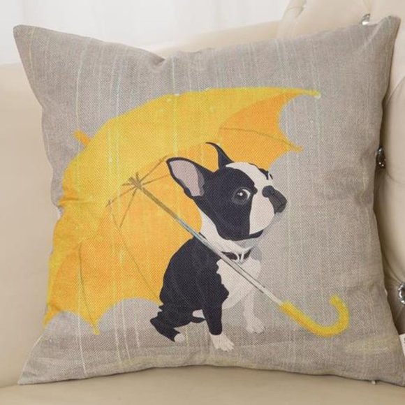 Decorative Throw Pillow Cover Case Boston Terrier Dog Decor Couch Accent 18x18 - Picture 2 of 6